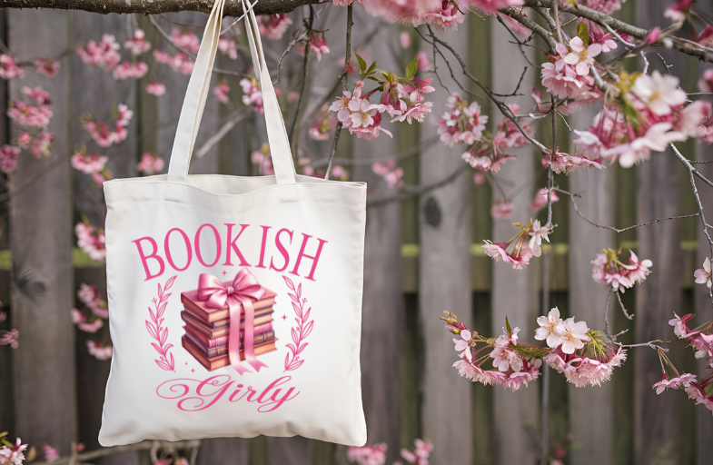 Bookish Girly Tote Bag